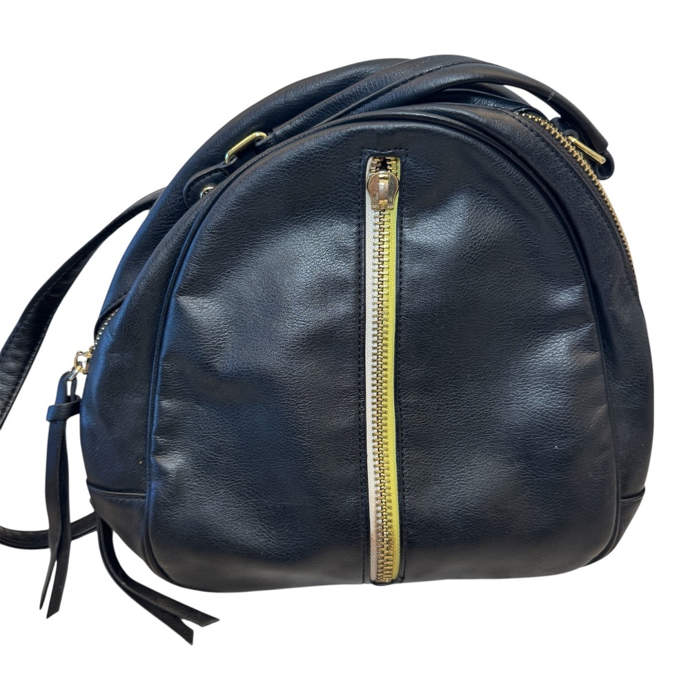 Steve Madden Vegan Leather‎ backpack half white yellow zipper